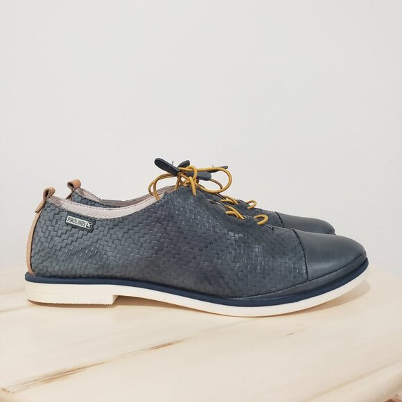 Pikolinos Oxford Shoes Women's Size 41 Navy Blue Lace up Classic Casual Academia - Picture 8 of 13
